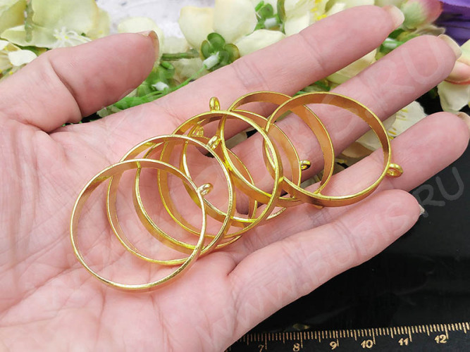 Подвеска Рамка 41 Круг глубокий 38*35*4,8мм золотистая (литьё)