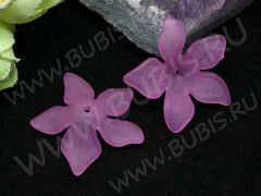 Бусина акрил Цветочек 60 матовый 29*27*7,5мм св.сиреневый полупрозрачный (акрил)