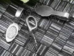 Бейл для приклеивания 02 листик 26*8*7мм античное серебро (литьё)