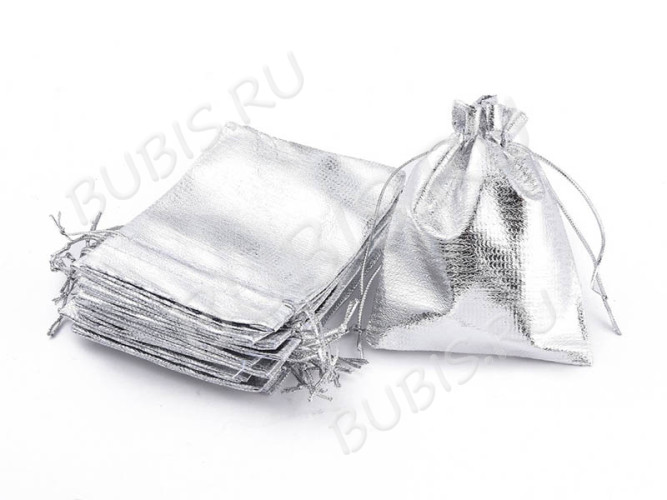 Мешочек органза 20 непрозрачный 120*90мм СЕРЕБРИСТЫЙ (упаковка для украшений) (5шт)