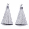 Купить Декоративный элемент 078 Кисть струящаяся 90*9мм светло-серая "серебристая" (декоративные элементы) (1 ПАРА) с доставкой по России