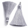 Купить Декоративный элемент 078 Кисть струящаяся 90*9мм светло-серая "серебристая" (декоративные элементы) (1 ПАРА) с доставкой по России