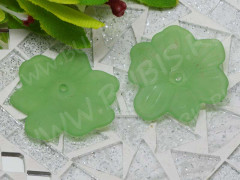 Бусина акрил Цветочек 65 матовый 28,5*26,5*4,5мм зелёный полупрозрачный (акрил)