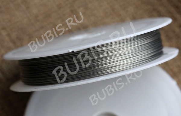 Катушка Ланки 0,25мм ювелирная струна (серебристая) цвет платины (ок 25м)