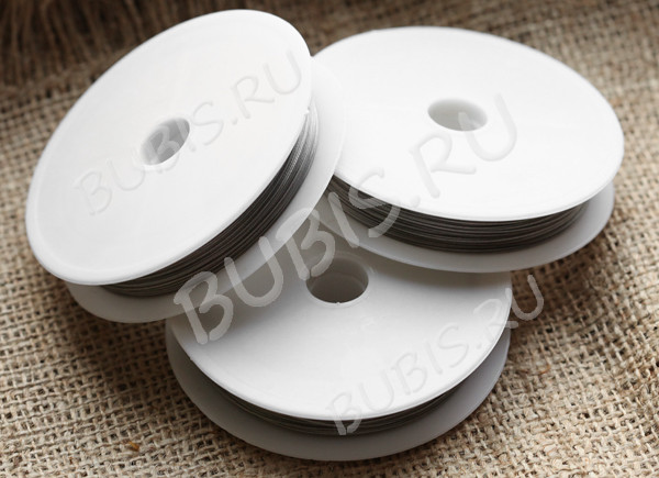 Катушка Ланки 0,25мм ювелирная струна (серебристая) цвет платины (ок 25м)