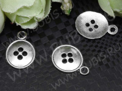 Подвеска Пуговичка 01 17*12*1,5мм античное серебро (литьё)