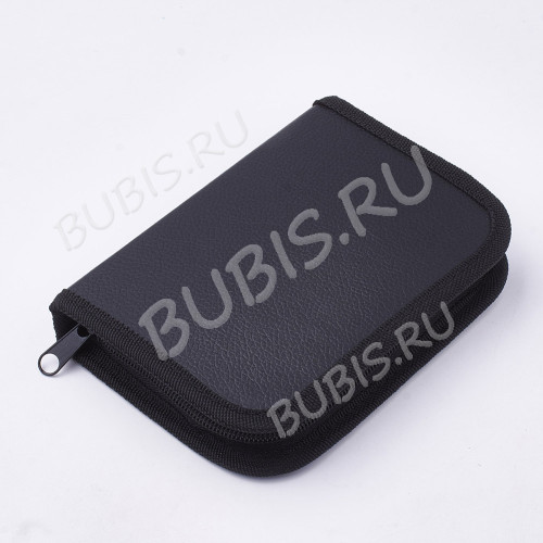 Комплект инструментов 12 набор в "кожаном" органайзере 8 предметов 15,5*11*2,8см чёрный (инструменты для бижутерии) 