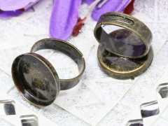 Основа (заготовка) для кольца 129 17мм с сеттингом 17мм античная бронза (Brass)