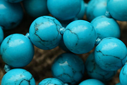 Бусина округлая 12мм Бирюза голубая пресс. (камни)