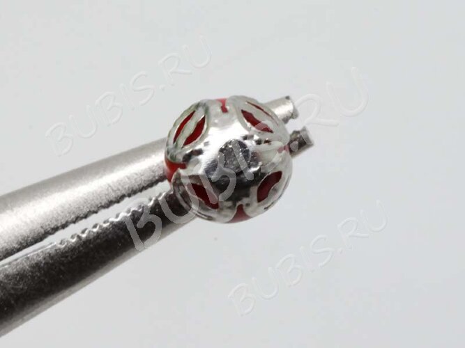 (СКИДКИ!!!) Шапочка тонкая 043 ажурная чашечка 8*8*5мм никель (Iron) (имитация скани) (50шт.)