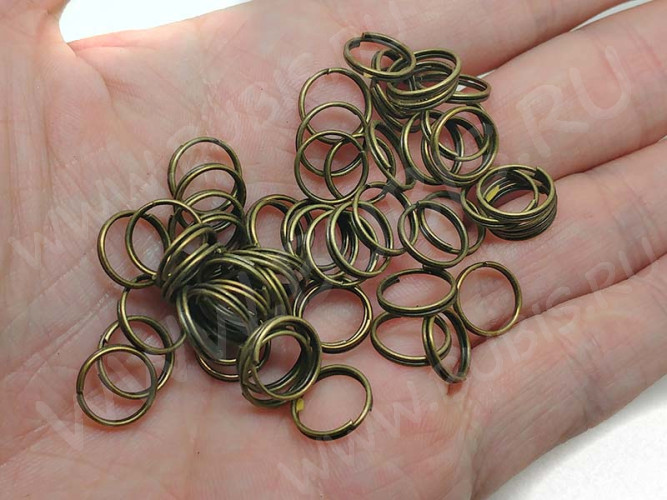 Колечки двойной крутки 10мм античная бронза (Iron) (10шт.)