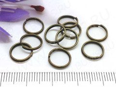 Колечки двойной крутки 10мм античная бронза (Iron) (10шт.)