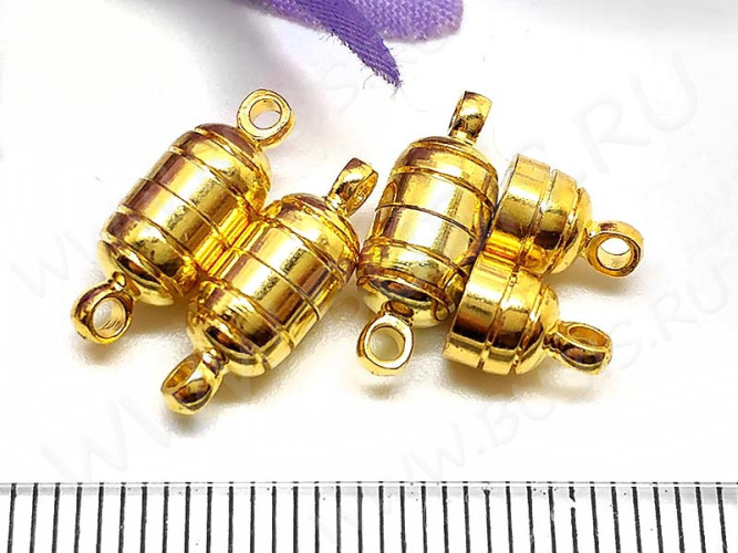 Магнитный замочек №10 с петельками 15*5,5*5,5мм золотистый (Brass)