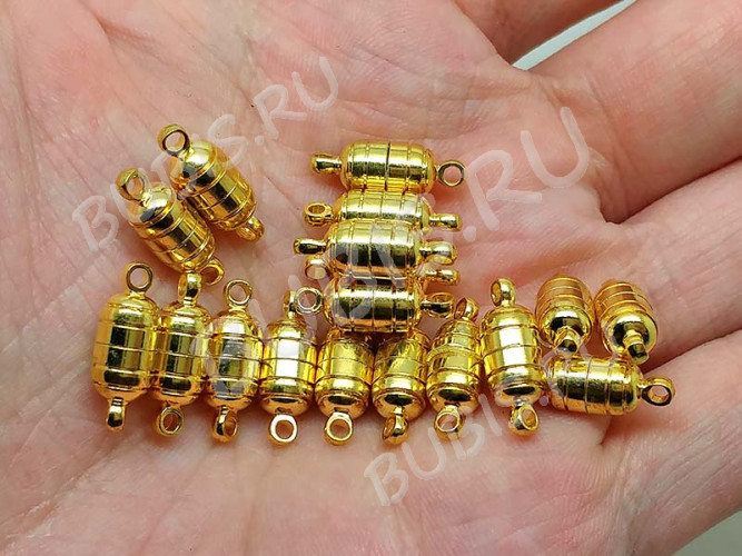 Магнитный замочек №10 с петельками 15*5,5*5,5мм золотистый (Brass)