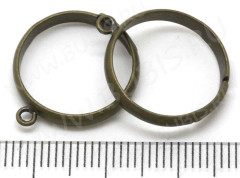 Основа (заготовка) для кольца 074 16мм с одной петлёй античная бронза (Brass)