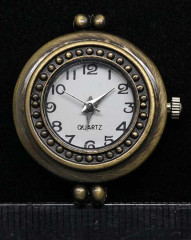 Заготовка для часов 120 Округлая 31*27*7,2мм античная бронза+белый (часы)