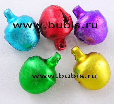 (СКИДКИ!!!) Подвеска Бубенчик 01 3D 9,5*7,5*7мм микс цветов (Iron) (50шт.)
