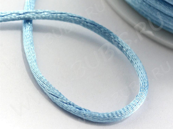Шёлковый шнур 01 2мм голубой (1м)