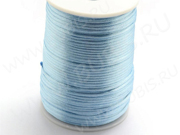 Шёлковый шнур 01 2мм голубой (1м)