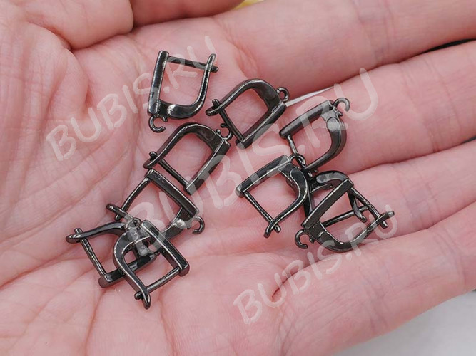 Швензы с английским замком №120 Палочка 16*11*2,5мм чёрный никель (Milano LUX) (Brass) (1 пара)