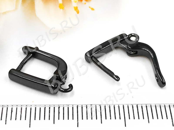 Швензы с английским замком №120 Палочка 16*11*2,5мм чёрный никель (Milano LUX) (Brass) (1 пара)