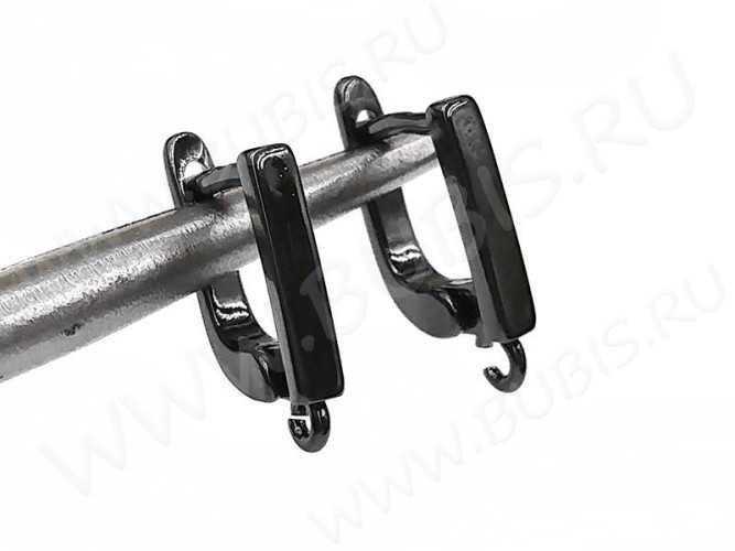 Швензы с английским замком №120 Палочка 16*11*2,5мм чёрный никель (Milano LUX) (Brass) (1 пара)