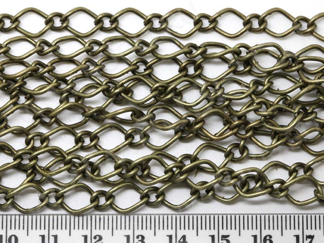 Цепочка I005 ДЛЯ БРАСЛЕТОВ звено 11*7мм и 6*5мм античная бронза (Iron) (50см)
