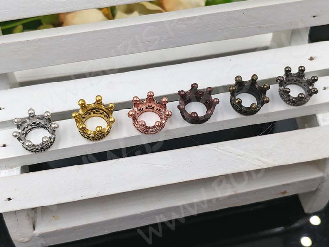 Бусина Корона 07 3D 11*11*6мм розовое золото (LUX Китай) (сплав)