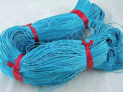 Вощёный х/б шнур 1мм небесно-голубой (5м)