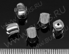 Шапочка тонкая 085 простая 17 колпачок Тюльпанчик 7,5*6,5*6,5мм цвет платины (Iron) (10шт.)