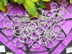 (СКИДКИ!!!) Колечки двойной крутки 8мм серебристые (Iron) (50шт.)