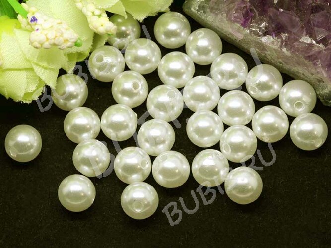 Бусина Округлая 19 "Жемчуг" 10мм айвори (акрил) (20шт.)