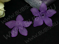 Бусина акрил Цветочек 60 матовый 29*27*7,5мм св.фиолетовый полупрозрачный (акрил)