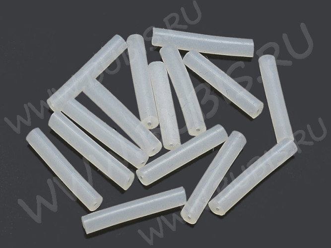 (СКИДКИ!!!) Зажимы для пуссет(гвоздиков) и швенз №24 прорезиненные крепёжки трубочки 19*2,3*2,3мм прозрачные (50шт)