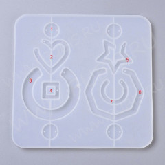 Молд 231 для эпоксидной смолы 155*151*6мм  Подвески Кулоны Коннекторы (силикон)