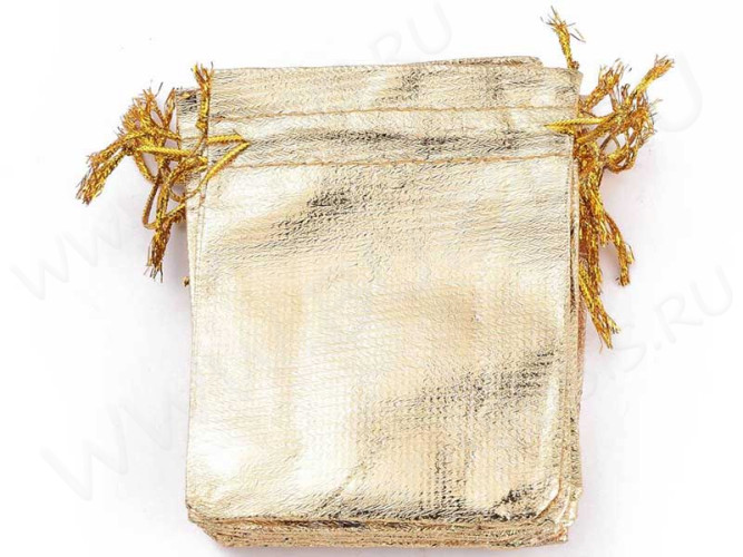 Мешочек органза 20 непрозрачный 120*90мм ЗОЛОТИСТЫЙ (упаковка для украшений) (5шт)