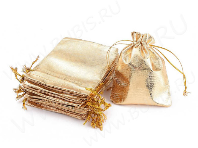 Мешочек органза 20 непрозрачный 120*90мм ЗОЛОТИСТЫЙ (упаковка для украшений) (5шт)