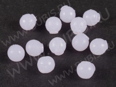 Зажимы для пуссет(гвоздиков) и швенз №25 Сфера Шарик крепёжки прорезиненные 6,5*6*6мм молочные матовые (10шт.)