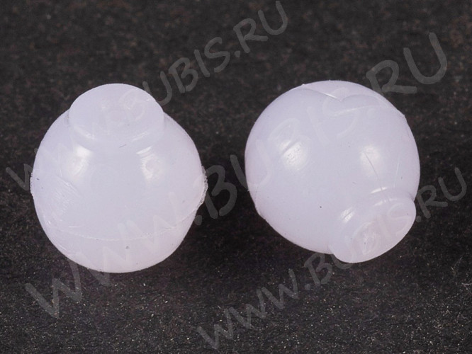 Зажимы для пуссет(гвоздиков) и швенз №25 Сфера Шарик крепёжки прорезиненные 6,5*6*6мм молочные матовые (10шт.)