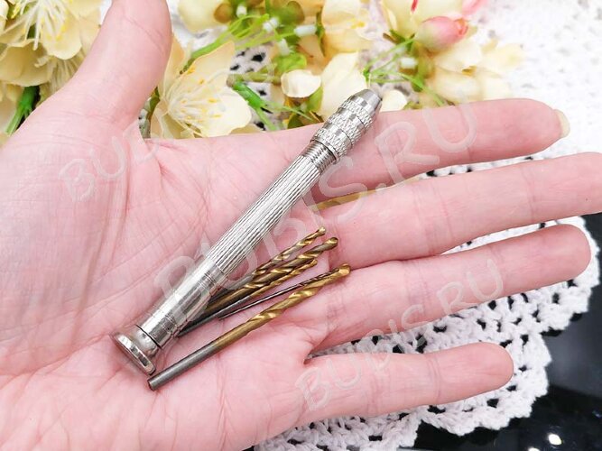 Сверлилка 06 ручная мини-дрель со сверлами 0,8-3мм (инструменты для бижутерии)