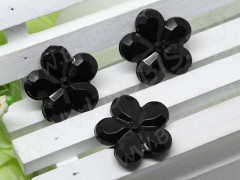 Бусина акрил Цветочек 19 гранёный 20*20*5мм чёрный непрозрачный (акрил)