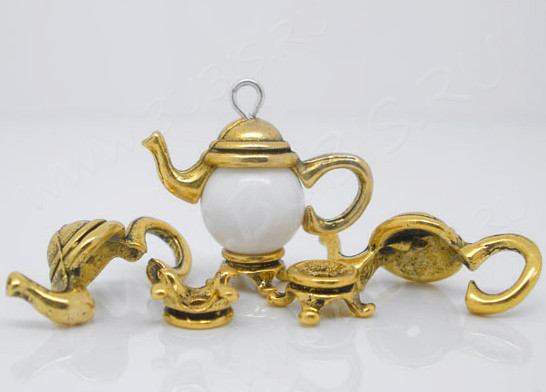 Бусина 196 Чайник 01 ловушка для бусины 21*9*8мм античное золото (литьё)