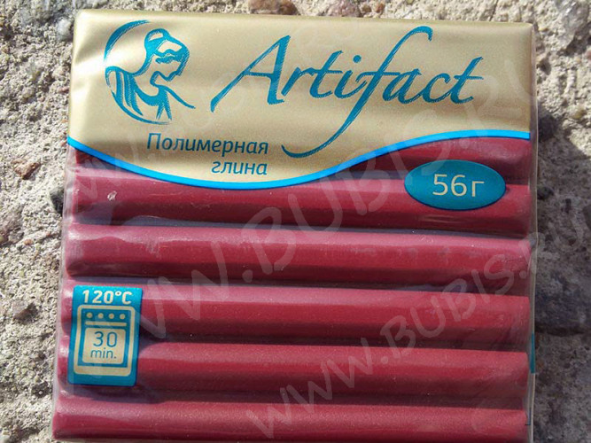 Полимерная глина Артефакт 111 вишневый классический 56г.