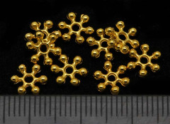 Рондели 039 Снежинки 7,5*7*1,9мм золотистые (литьё) (100шт) 