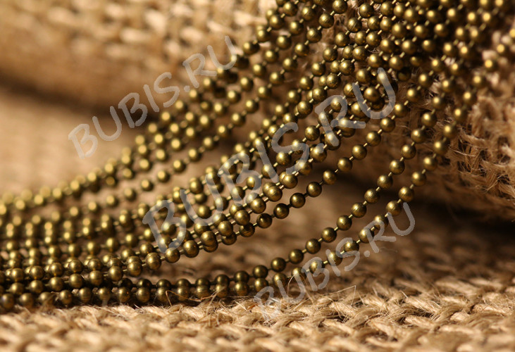 Цепочка C47 шариковая 2мм античная бронза (Brass) (50см)