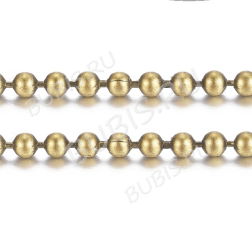 Цепочка C47 шариковая 2мм античная бронза (Brass) (50см)
