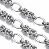 Купить Цепочка S123 стальная Византийская крупная 13,5*10мм цвет платины (Хирургическая сталь)(50см) с доставкой по России