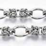 Купить Цепочка S123 стальная Византийская крупная 13,5*10мм цвет платины (Хирургическая сталь)(50см) с доставкой по России