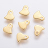 Купить Подвеска Жетон 46 Сердечко окончание цепочки 6,5*6*1мм Real Gold Plated 24K золотистая (Хирургическая сталь) с доставкой по России