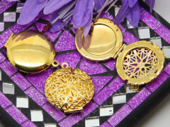 Подвеска Медальон 03 Круг ажурный 32*27*7,5мм золотистый (Brass)